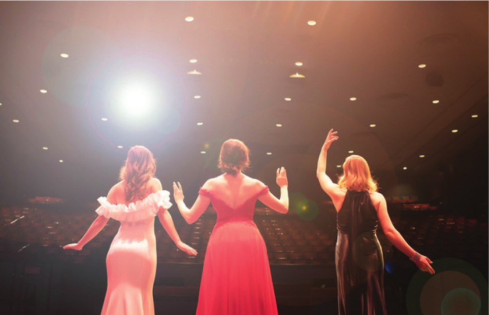 Vocalists take the stage together at the Ross Ragland Theater in Klamath Falls