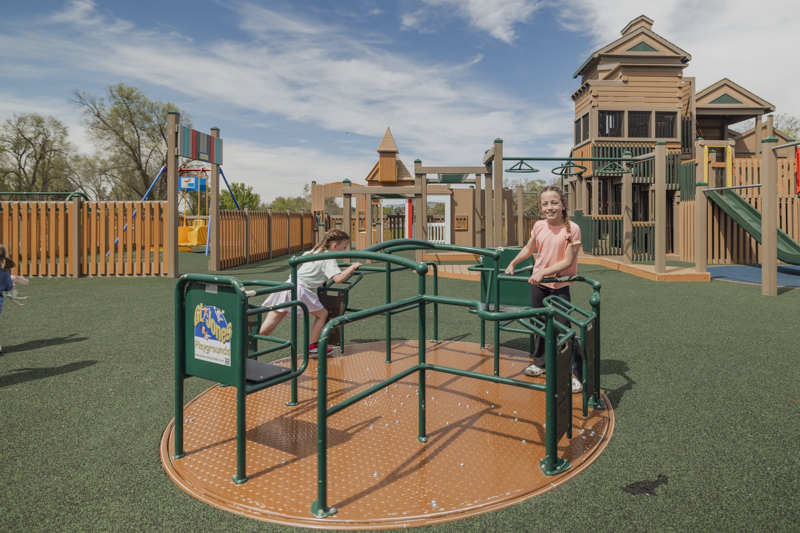 The ADA playground at Moore Park in Klamath Falls — one of the community spaces Sky Lakes helped build, with no sign on it