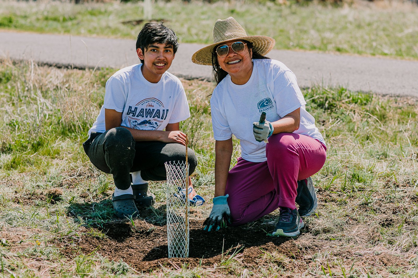65 Ponderosa Pine trees planted along a Klamath urban trail to celebrate Ponderosa Middle School's 65th year. PTO families and students alongside City Arborist John Bellon. Sponsored by local businesses and nonprofits — the project served as a major fundraiser for PTO activities.