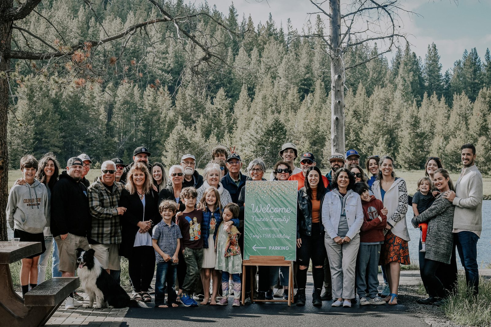 Tony and Becky Nunes with their family, four children and thirteen grandchildren.