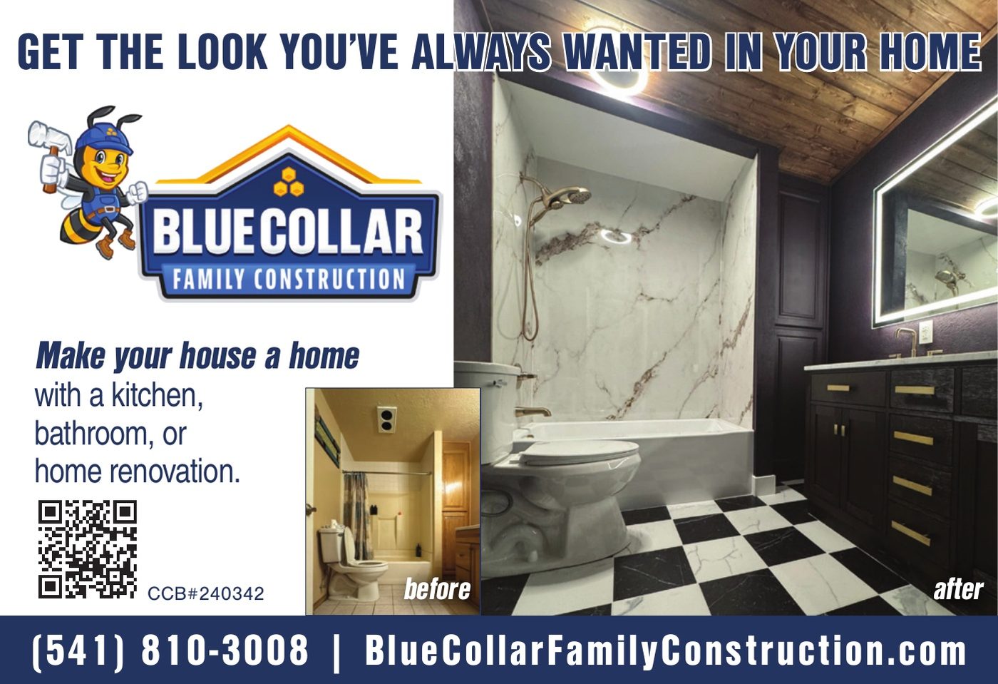 Blue Collar Family Construction advertisement in Klamath Living