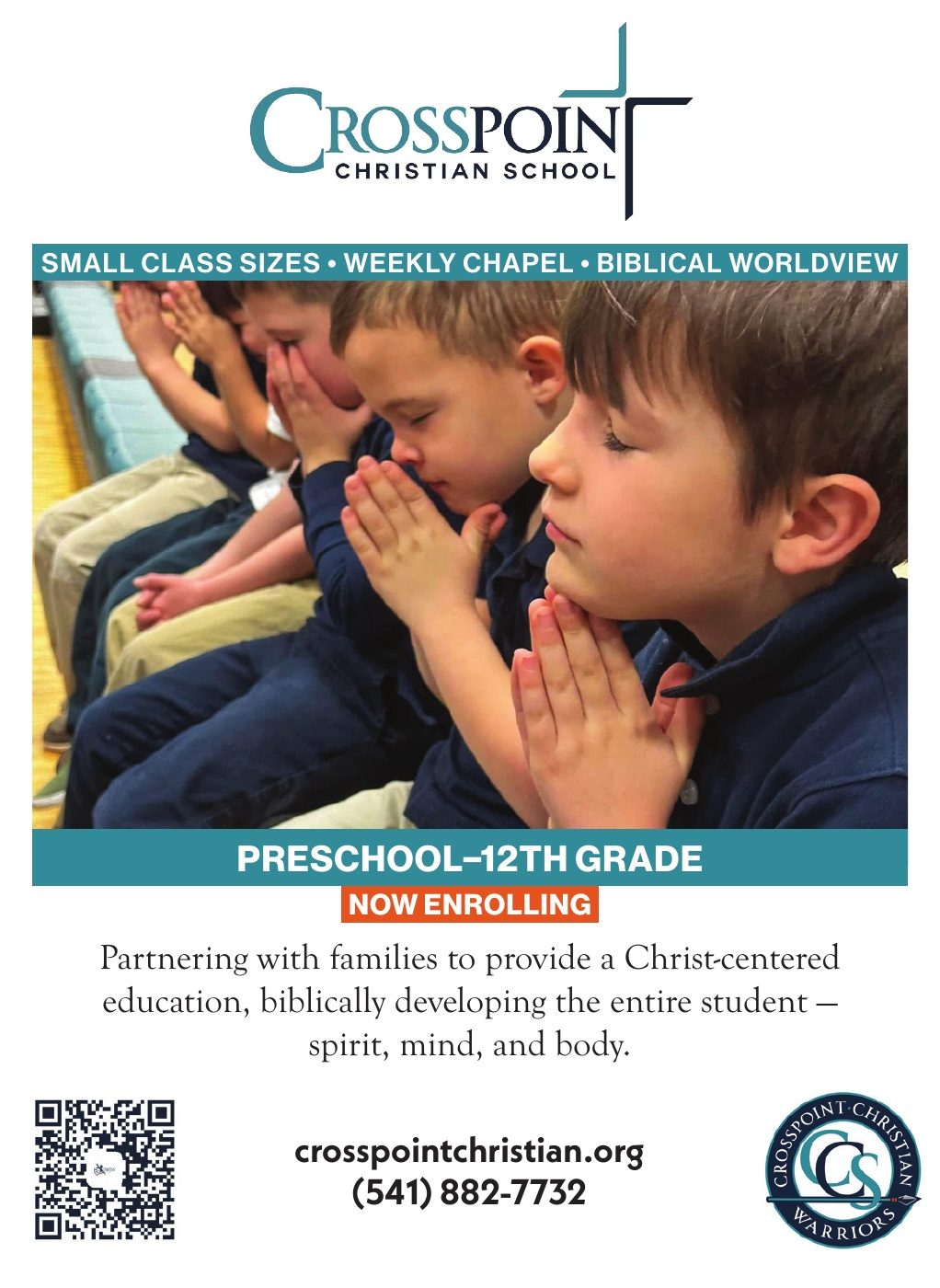 Crosspoint Christian School advertisement in Klamath Living