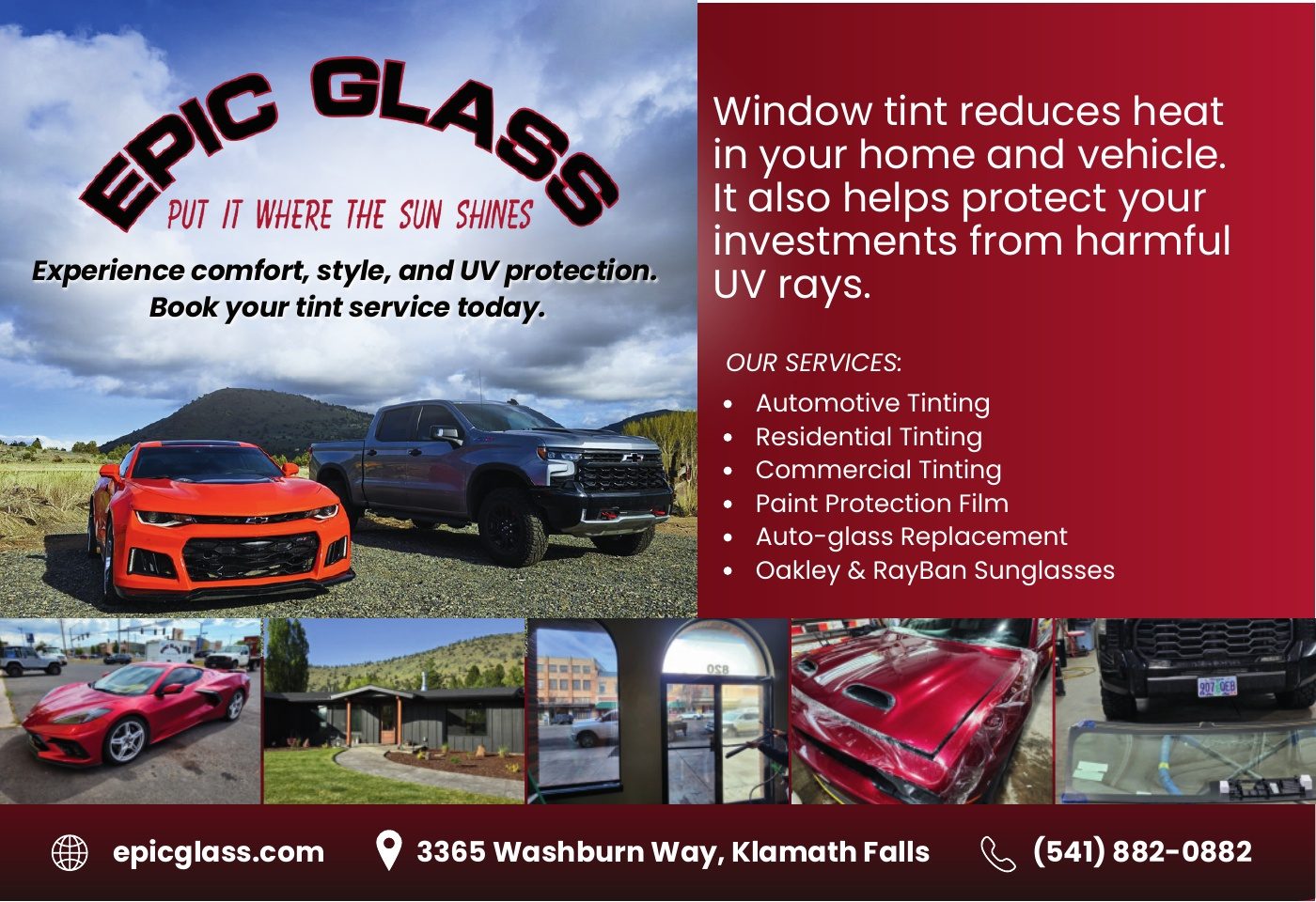 Epic Glass Tinting advertisement in Klamath Living