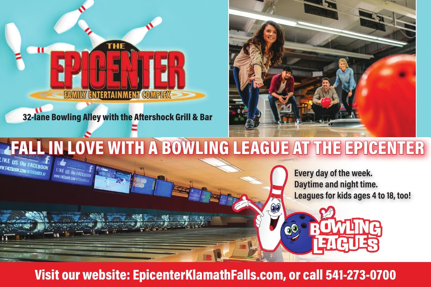 The Epicenter Family Entertainment Complex advertisement in Klamath Living