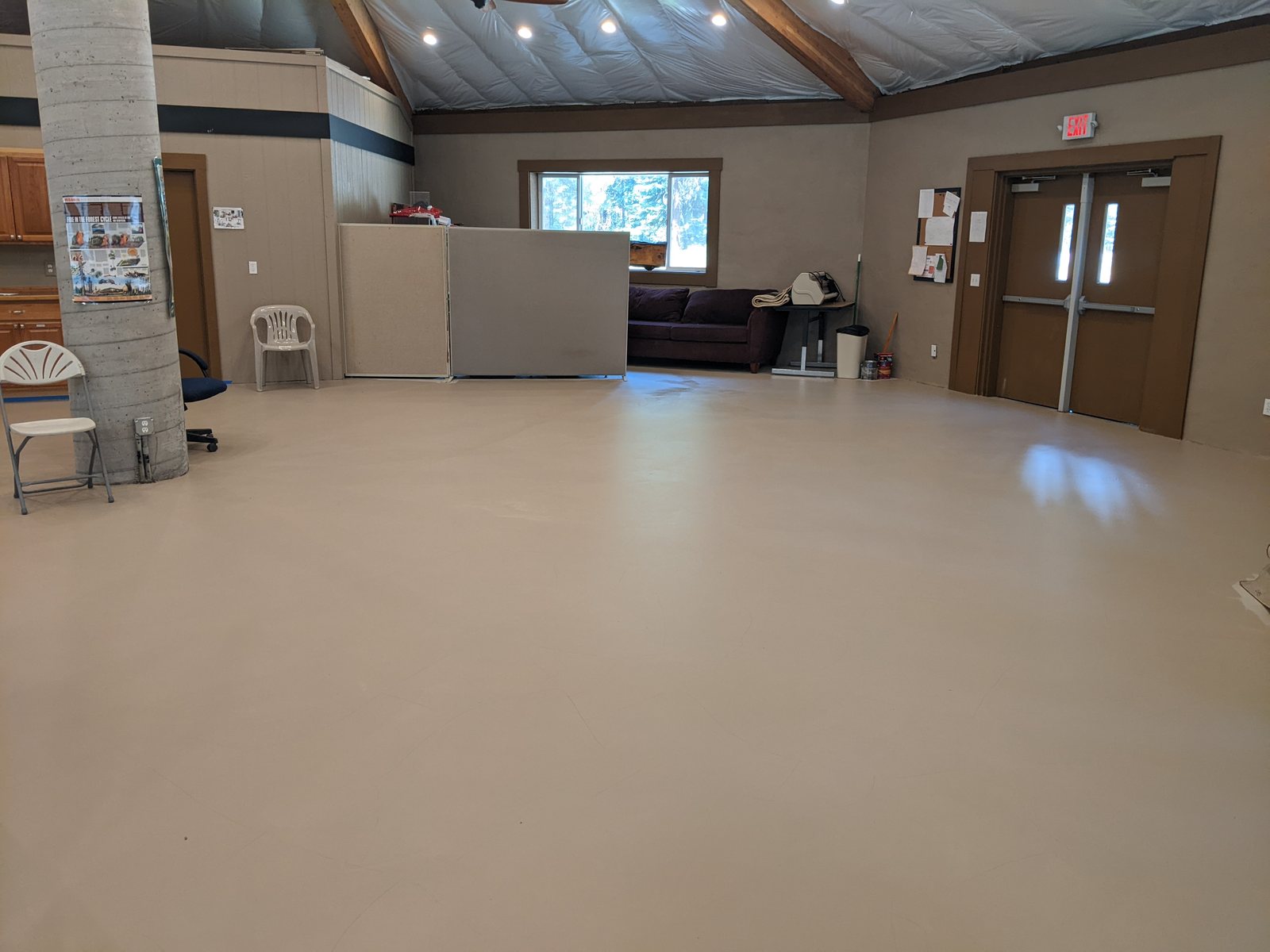 The Ponderosa Pavilion, typically bustling with energy in the spring, will unfortunately be more like what you see here, as we will have fewer Outdoor School groups than usual this season.