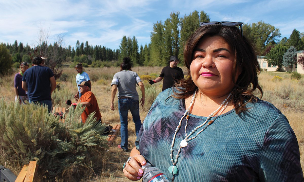 TERO Compliance Officer Inez Heglund at the outdoor training site in Chiloquin