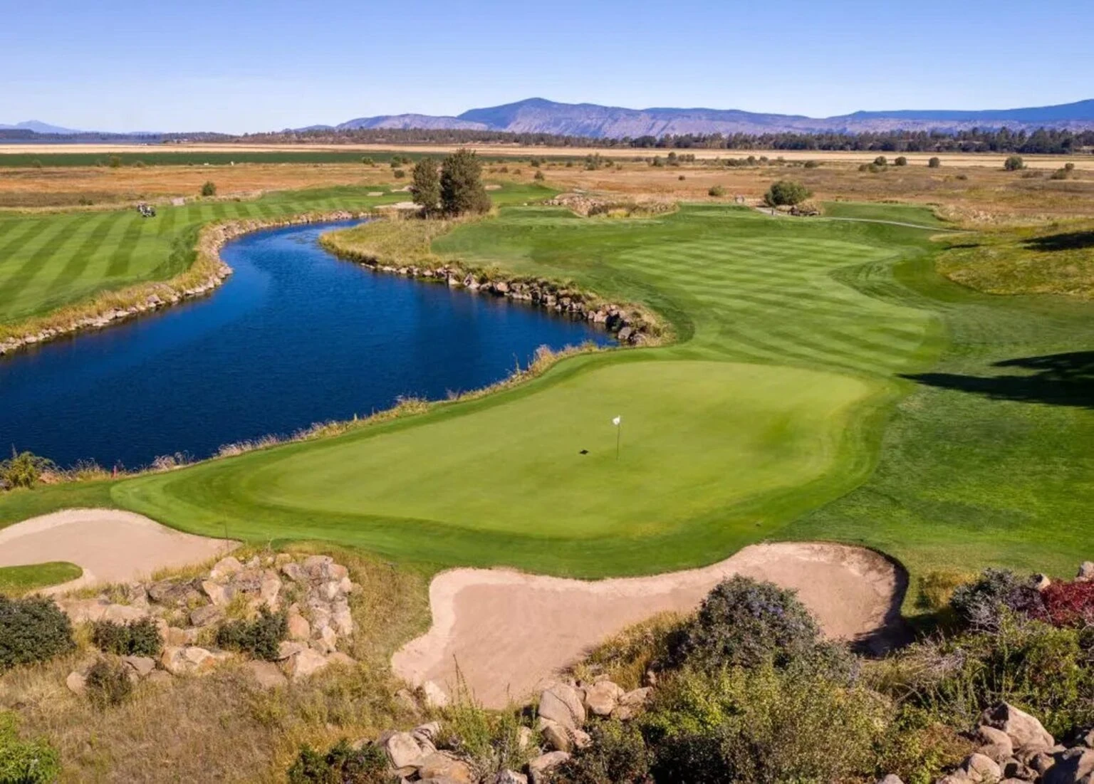 Aerial view of Running Y Resort golf course
